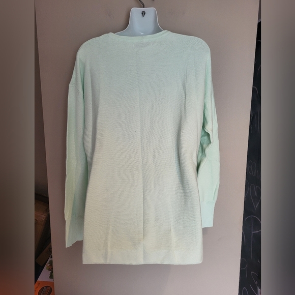 NEW- Kersh Mint Green Women's Light Knit Sweater, Size Large - Picture 2 of 5
